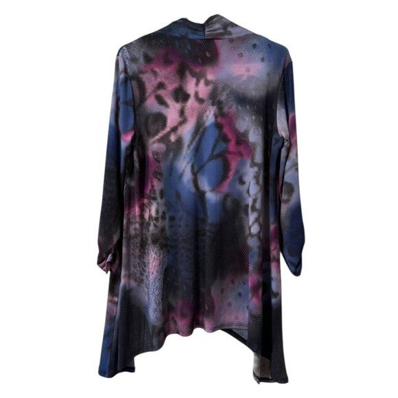 Clara Sun Woo Women Tunic Top Shirt Size Medium Stretch Asymmetrical Art Teacher - Picture 2 of 9